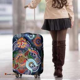 Personalised Roosters NAIDOC Week 2024 Luggage Cover Australia Aboriginal Dot Painting