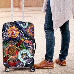Personalised Roosters NAIDOC Week 2024 Luggage Cover Australia Aboriginal Dot Painting