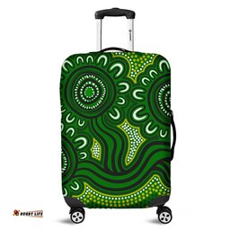 Australia Aboriginal Dot Patterns From Indigenous Australian Culture (Green) Luggage Cover