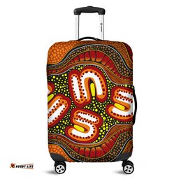 Australia Aboriginal Artwork Illustration With Dot Art Luggage Cover