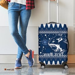 Custom Geelong Cats Football Luggage Cover Christmas Vibe