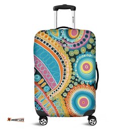 Australia Aboriginal Australian Indigenous Aboriginal Art Vivid Pastel Colours Ver 1 Luggage Cover