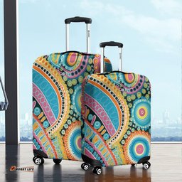 Australia Aboriginal Australian Indigenous Aboriginal Art Vivid Pastel Colours Ver 1 Luggage Cover