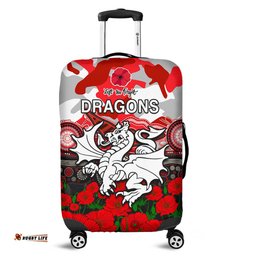 Dragons Rugby ANZAC Luggage Cover Aboriginal Mix Poppy Lest We Forget