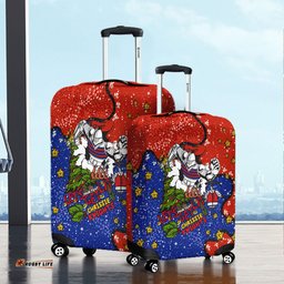 Newcastle Knights Christmas Custom Let's Get Lit Chrisse Pressie Luggage Cover