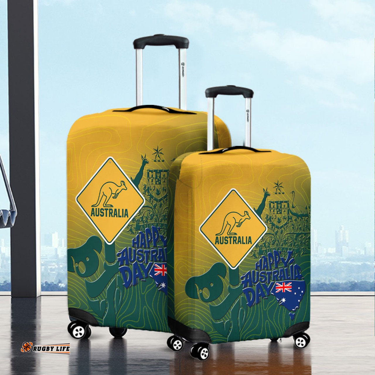 Australia Australia Day Australia Coat Of Arms Kangaroo And Koala Sign Luggage Cover