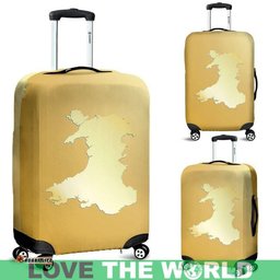 Gold Map Of Wales Luggage Cover