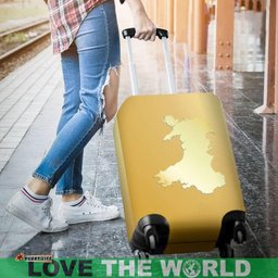 Gold Map Of Wales Luggage Cover
