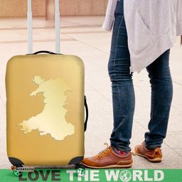 Gold Map Of Wales Luggage Cover