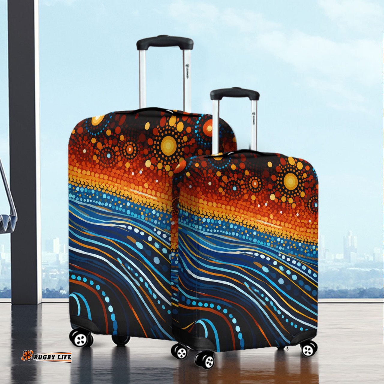 Australia Dreaming Aboriginal Aboriginal Culture Indigenous Dreaming Dot Painting Art Inspired Luggage Cover