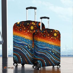 Australia Dreaming Aboriginal Aboriginal Culture Indigenous Dreaming Dot Painting Art Inspired Luggage Cover