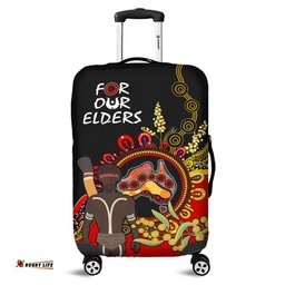 NAIDOC Indigenous Luggage Cover Australia Map With Golden Wattle