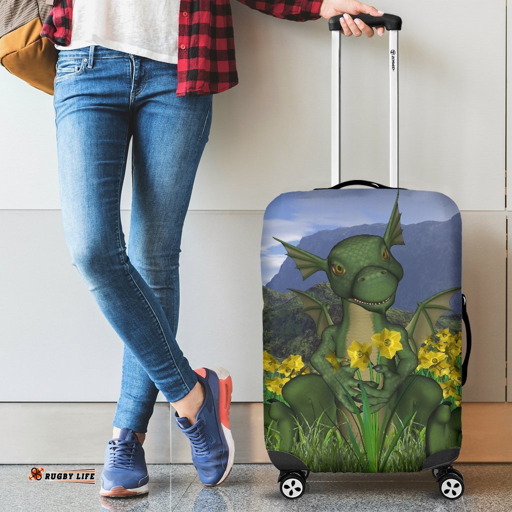 Wales's Baby Dragon With Daffodils Luggage Cover