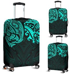 New Zealand Luggage Covers, Maori Polynesian Tattoo Turquoise