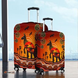 Australia Aboriginal Indigenous Kangaroo With Dot Painting Pattern Luggage Cover