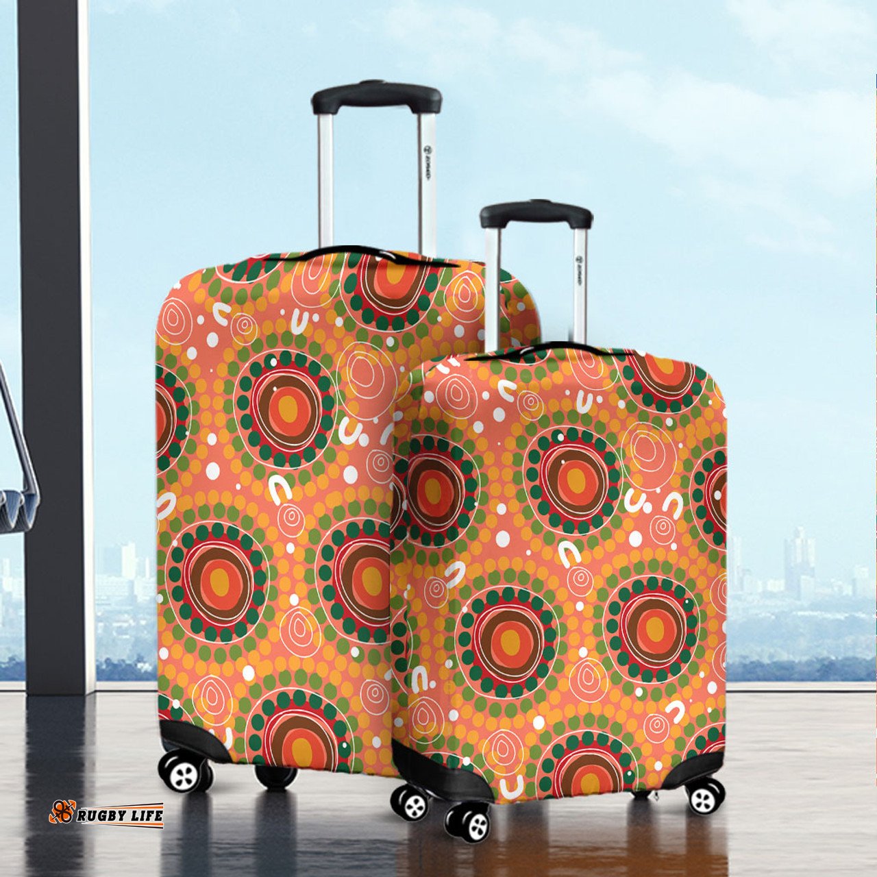 Australia Aboriginal Abstract Seamless Pattern With Aboriginal Inspired Luggage Cover