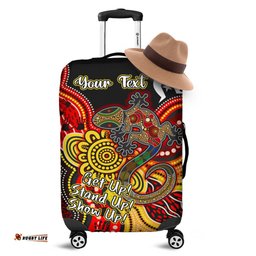 Custom Personalised NAIDOC Week Luggage Covers Aboriginal Lizard Always Proud History