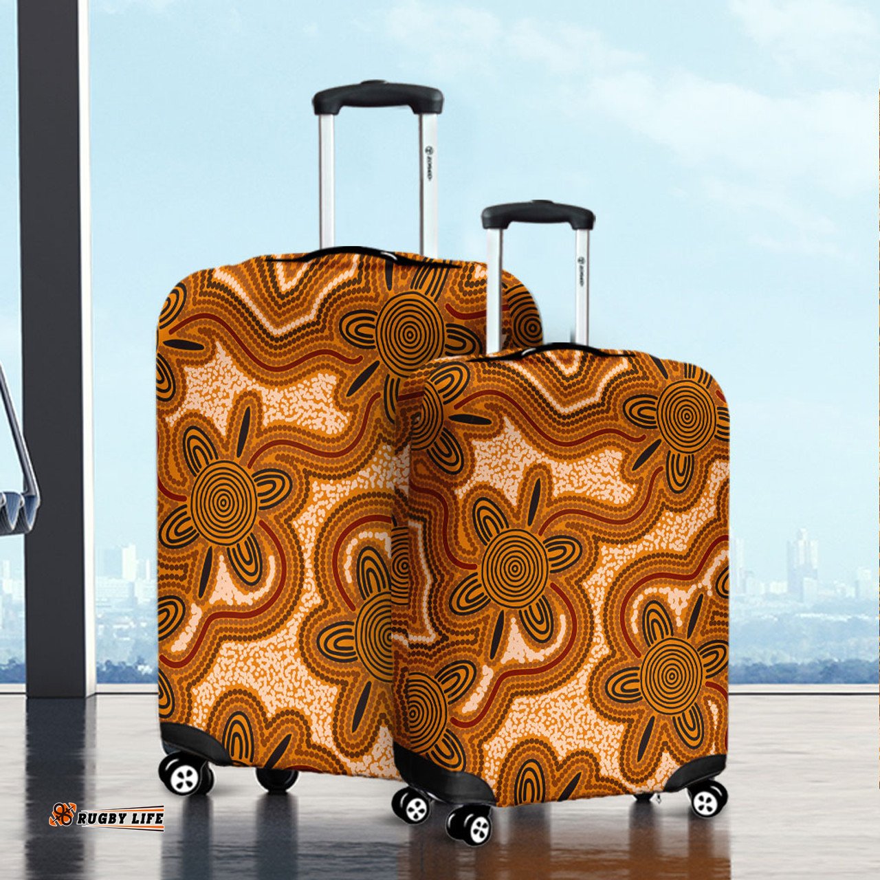 Australia Aboriginal Aboriginal Art Background Connection Concept Luggage Cover