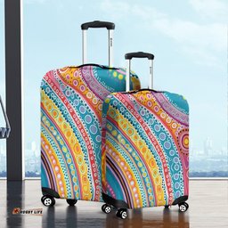 Australia Aboriginal Australian Indigenous Aboriginal Art Vivid Pastel Colours Ver 2 Luggage Cover