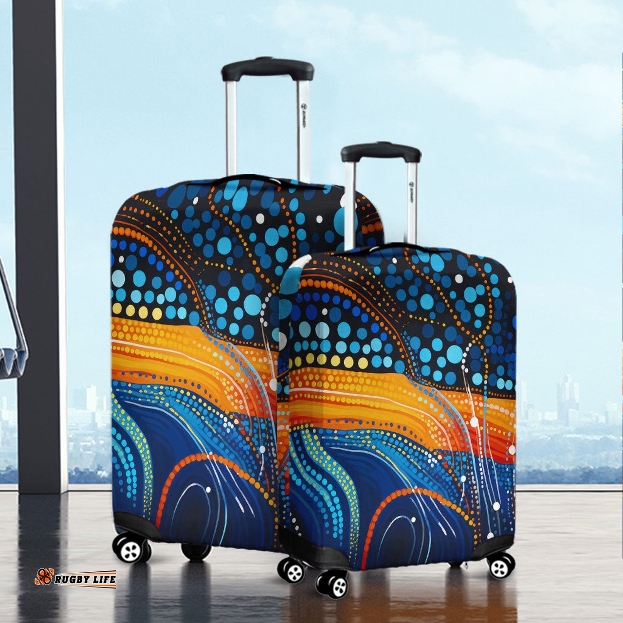 Australia Dreaming Aboriginal Colorful Aboriginal With Indigenous Patterns Inspired Luggage Cover