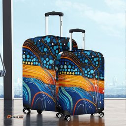 Australia Dreaming Aboriginal Colorful Aboriginal With Indigenous Patterns Inspired Luggage Cover