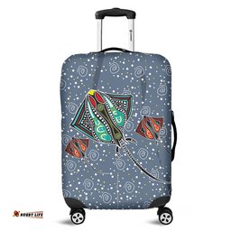 Australia Aboriginal Stingray Art In Aboriginal Dot Style Inspired Luggage Cover