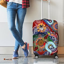 Personalised Dragons NAIDOC Week 2024 Luggage Cover Australia Aboriginal Dot Painting