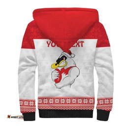 AFL Sydney Christmas Personalised Sherpa Hoodie with Swans Mascot Simple Style