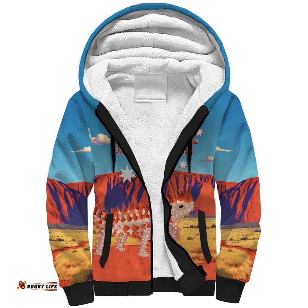 Personalised Australia Thorny Devil Sherpa Hoodie Nature's Armored Knights - Aussie Uluru