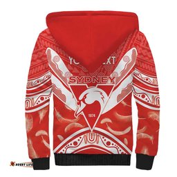 Personalised Swans Football Sherpa Hoodie 2024 Swannies Mascot Go Champions