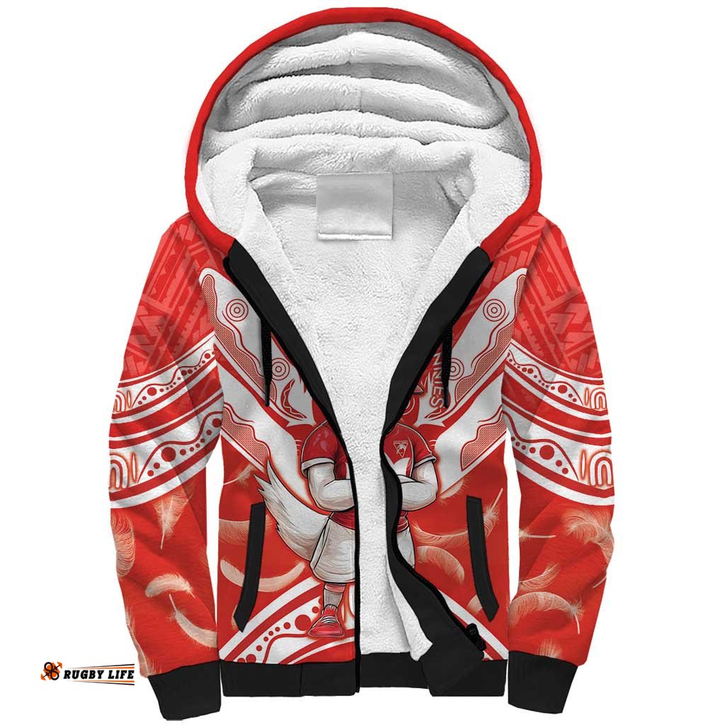 Personalised Swans Football Sherpa Hoodie 2024 Swannies Mascot Go Champions