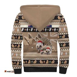 Aussie Echidna Sherpa Hoodie Merry Christmas