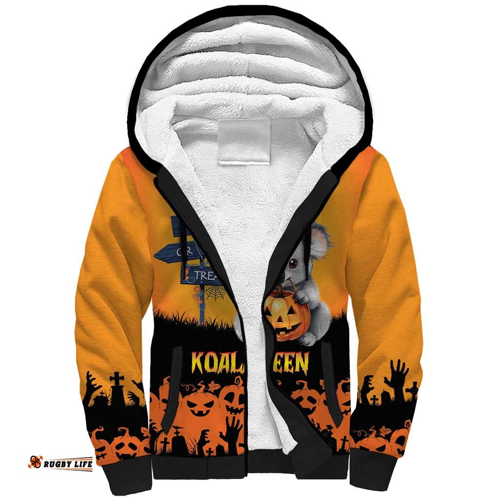 Happy Koalaween Sherpa Hoodie Koala Ghost Trick or Treat