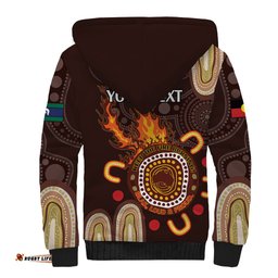 Personalised NAIDOC Week 2024 Sherpa Hoodie Aussie Map With Aboriginal