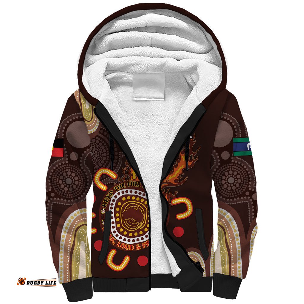 Personalised NAIDOC Week 2024 Sherpa Hoodie Aussie Map With Aboriginal