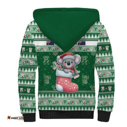 Aussie Koala Sherpa Hoodie Merry Christmas