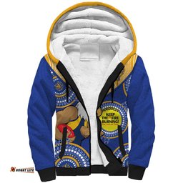 Custom AFL Eagles NAIDOC Week Sherpa Hoodie Keep The Fire Burning Indigenous Art
