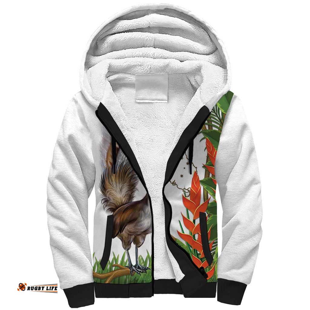 Australia Superb Lyrebird Sherpa Hoodie Aussie Map - Rainforest Vibes