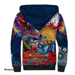 Personalised Australia Rugby Titans ANZAC Sherpa Hoodie Gold Coast Scratch Style