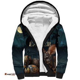 Australia Easter 2024 Sherpa Hoodie Bunny With Aboriginal Eggs At Starry Night