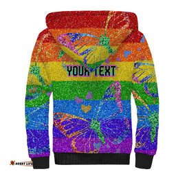 Sydney Mardi Gras Sherpa Hoodie Pride Rainbow Glitter Colorful Style