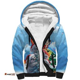 Personalised Australia Koala Christmas Sherpa Hoodie Santa Claus Ho Ho Ho