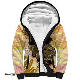 Australia Opal Wombat Sherpa Hoodie Aussie Aboriginal Art