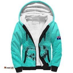 Matildas Til Its Done Custom Sherpa Hoodie Australia Womens Soccer Turquoise Style
