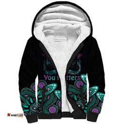 Personalised Hope Fight Suicide Prevention Awareness Sherpa Hoodie Aboriginal Motif