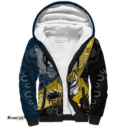 Personalised Richmond And Carlton Football Sherpa Hoodie Tigers BluesTogether Aboriginal Art