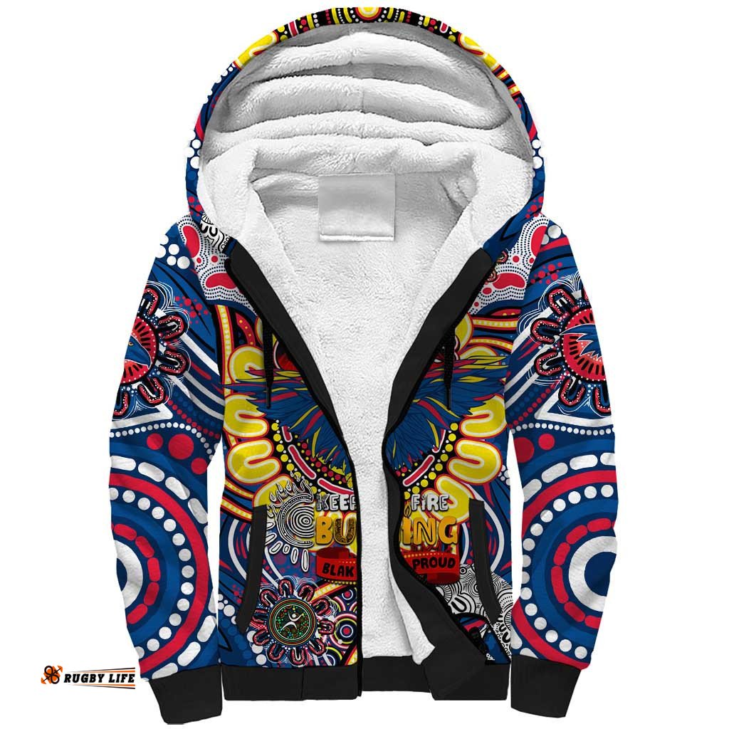 Custom Adelaide Crows NAIDOC Week 2024 Sherpa Hoodie Mascot Football