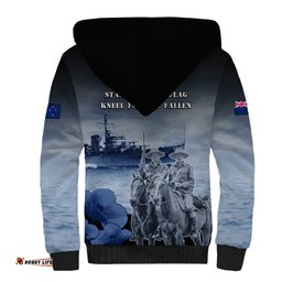 New Zealand ANZAC Day Sherpa Hoodie HMNZS Achilles We Will Remember Them