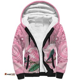 Pink Cockatoo Australia Sherpa Hoodie Aussie Cacatua Leadbeateri - Aboriginal Art