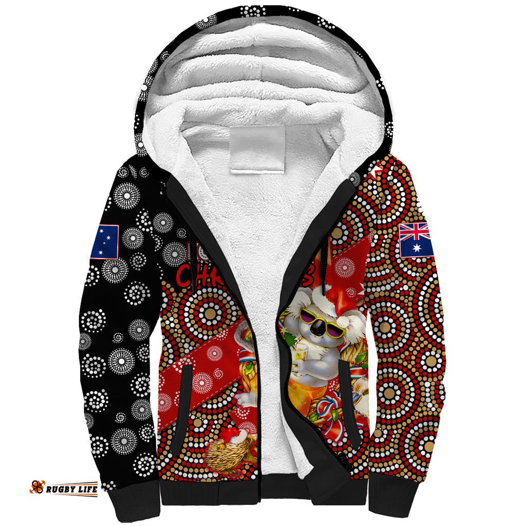 Koalaty Christmas Sherpa Hoodie Australia Koala Aboriginal